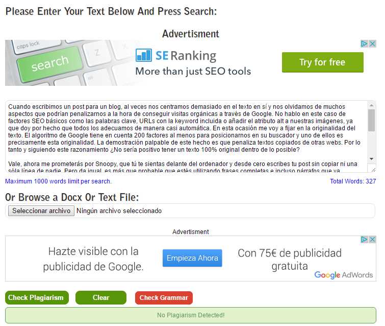 Herramientas para detectar contenidos plagiados