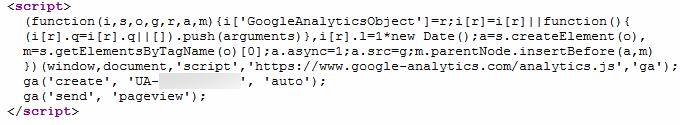 Buscando el código de Google Analytics