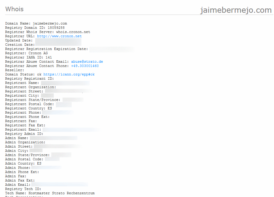 Resultado Whois